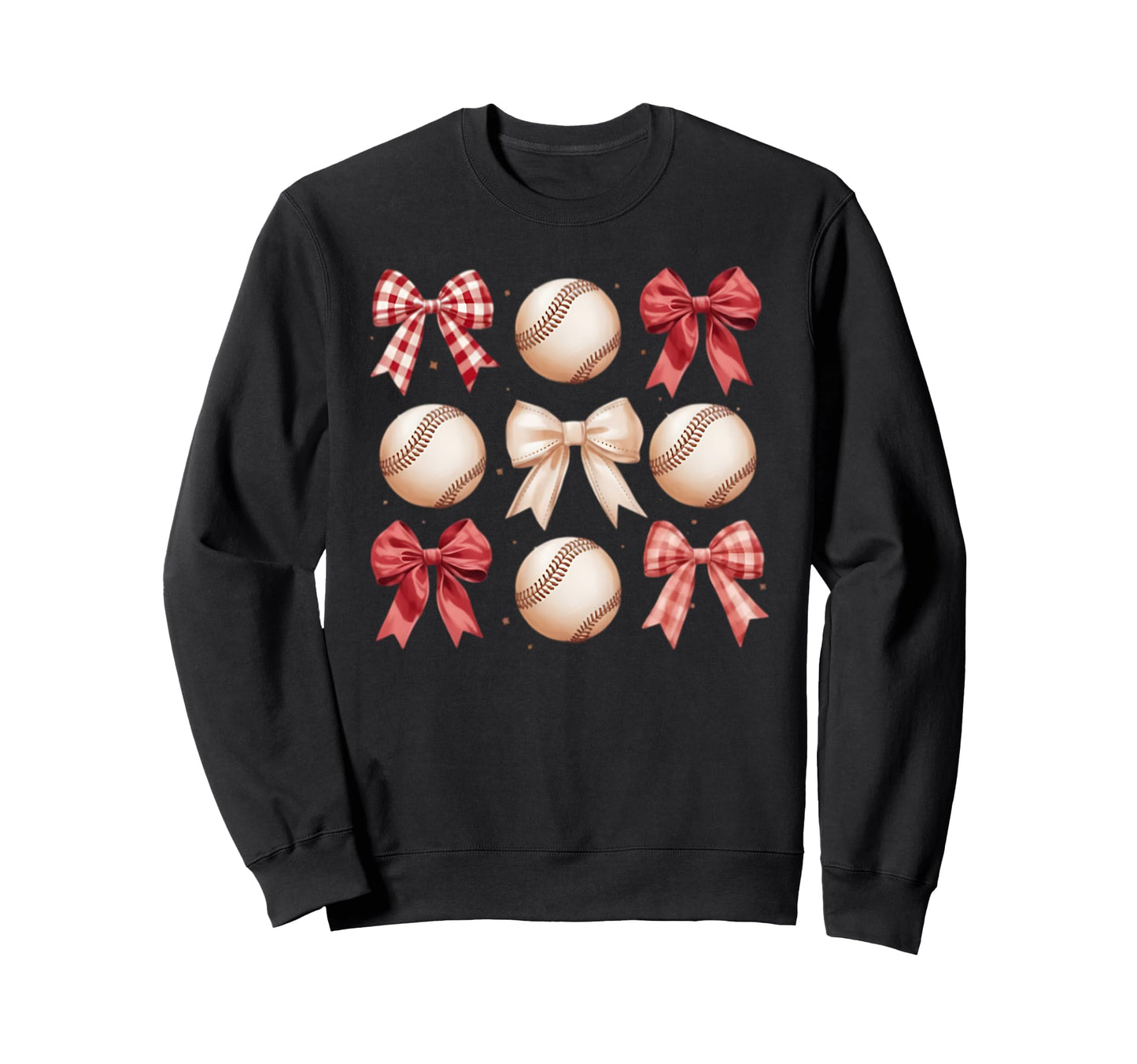 Baseball Coquette Bow Mom Sweatshirt - Casual Everyday Wear Men Women - T-Shirt, Sweatshirt, Hoodie