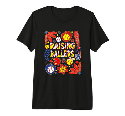 Raising Ballers Baseball Enthusiast T-Shirt - Minimalist Print Men Women - T-Shirt, Sweatshirt, Hoodie