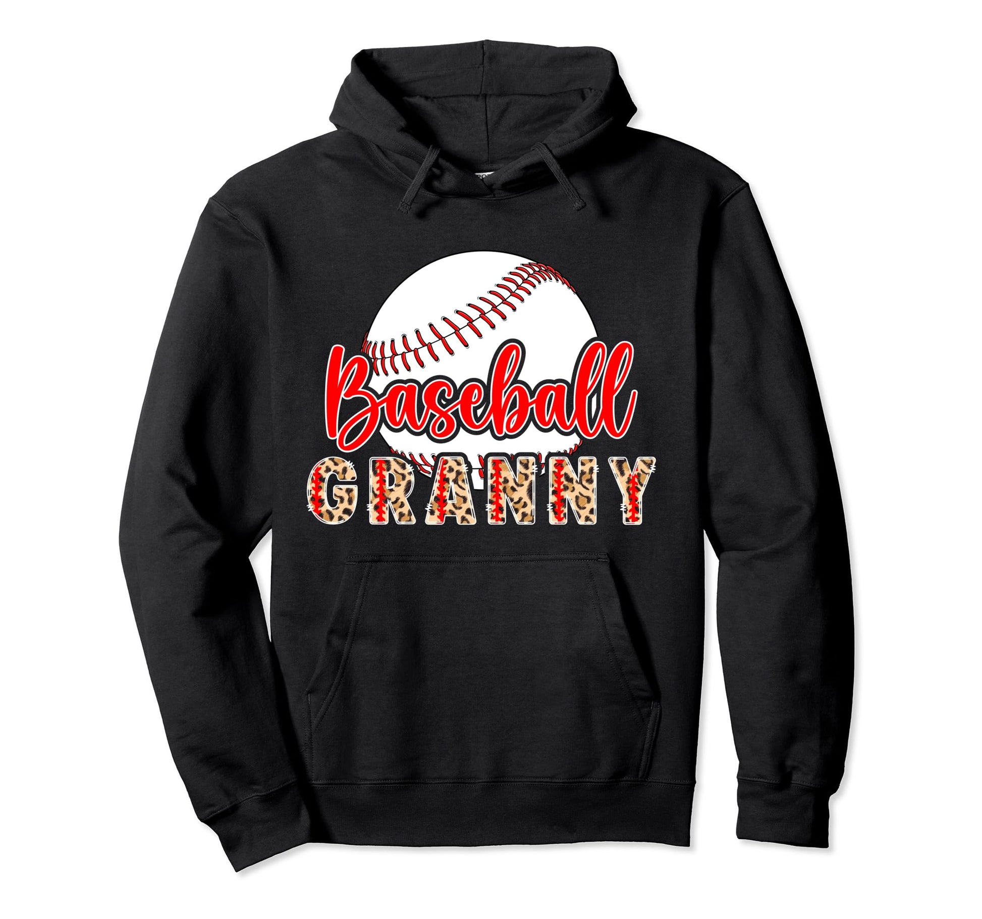 Baseball Granny Leopard Grandma Granny Hoodie - Trendy Graphic Unisex - T-Shirt, Sweatshirt, Hoodie