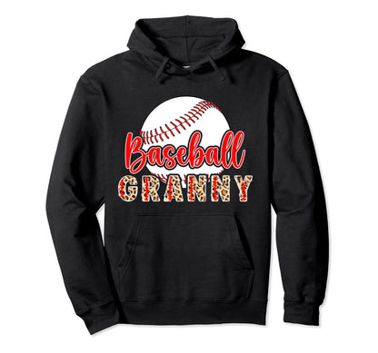 Baseball Granny Leopard Grandma Granny Hoodie - Trendy Graphic Unisex - T-Shirt, Sweatshirt, Hoodie
