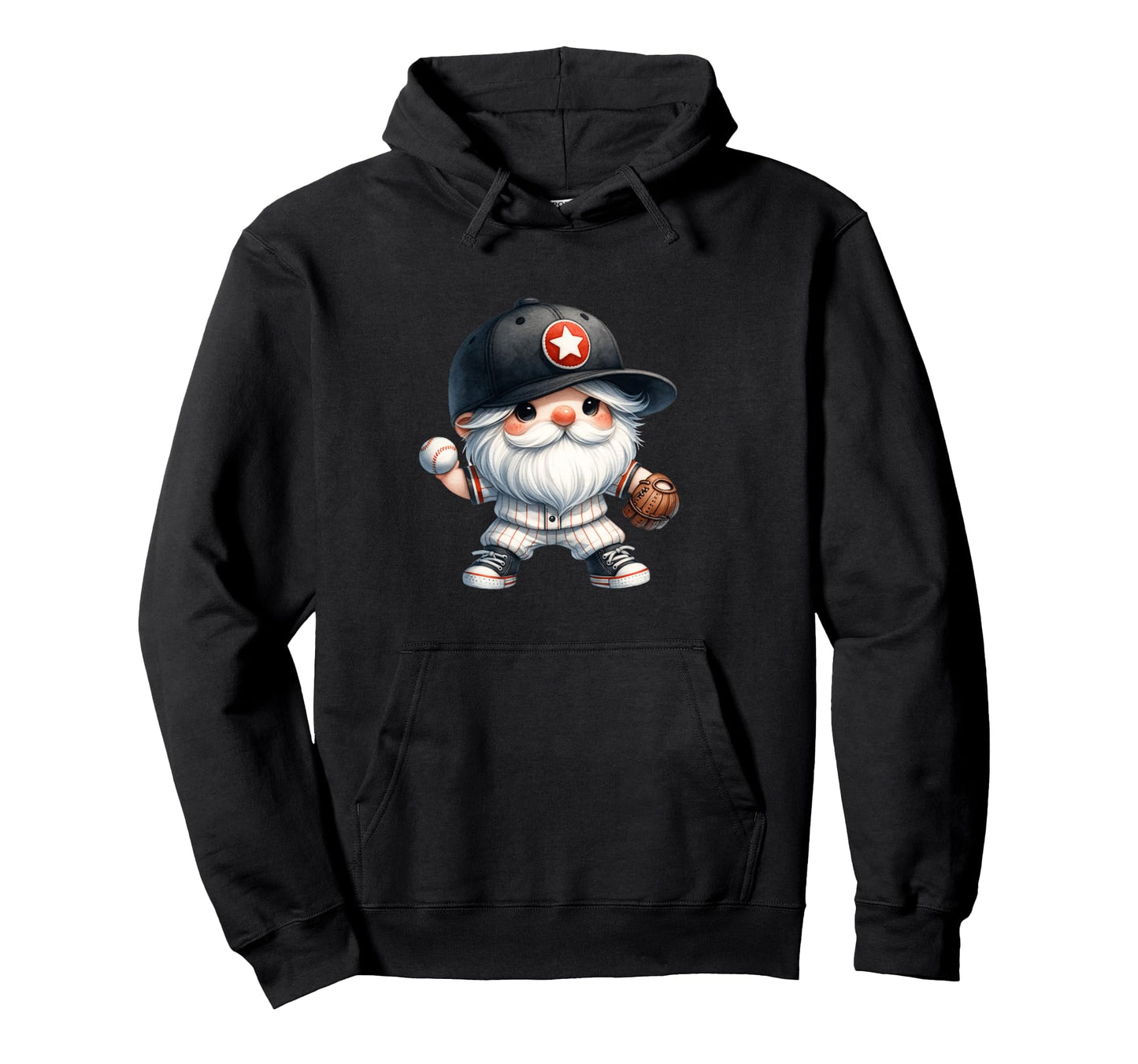 Baseball Grandpa Gnome Baseball Player Hoodie - Custom Art Print Men Women - T-Shirt, Sweatshirt, Hoodie