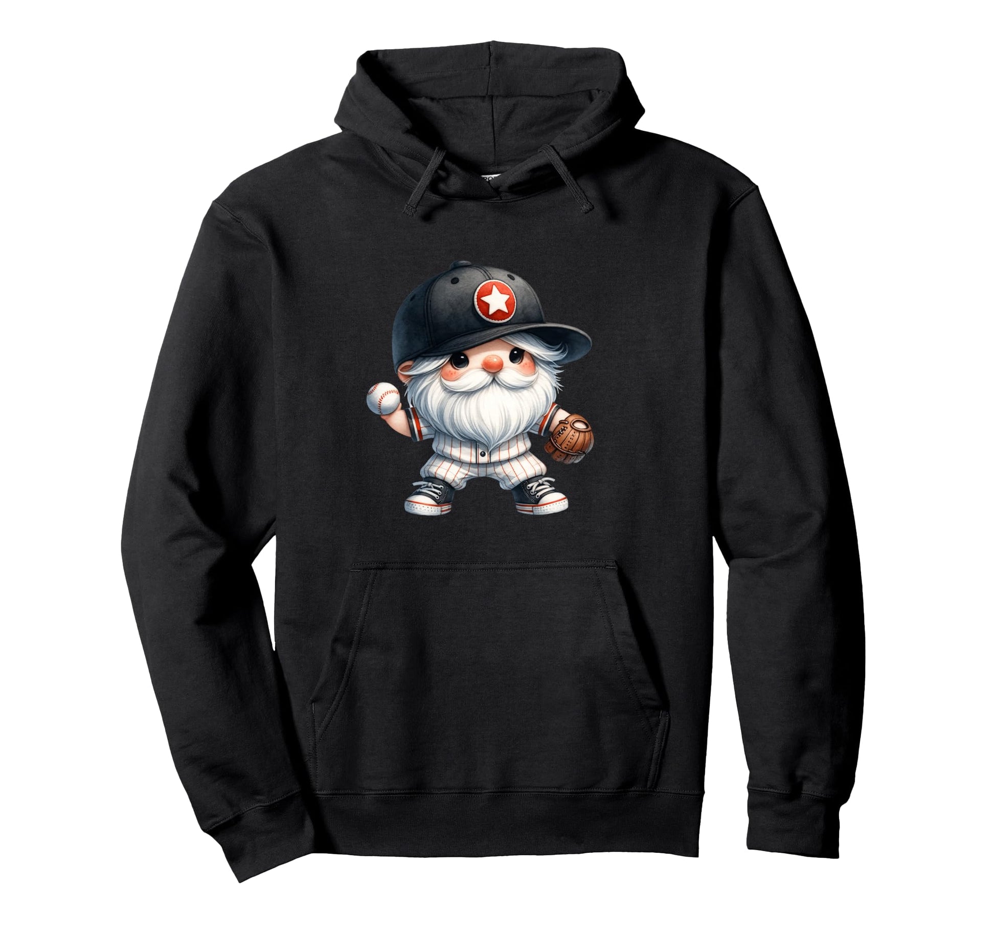 Baseball Grandpa Gnome Baseball Player Hoodie - Custom Art Print Men Women - T-Shirt, Sweatshirt, Hoodie