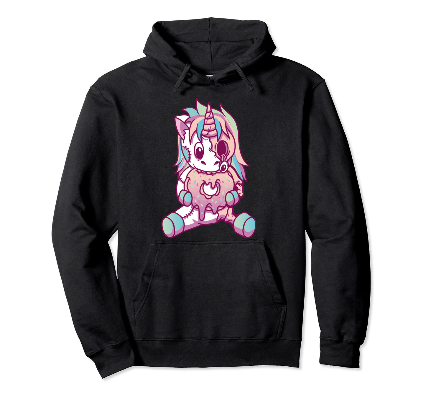 Anime Aesthetic Pastel Goth Donut Zombie Hoodie - Custom Art Print Unisex - T-Shirt, Sweatshirt, Hoodie