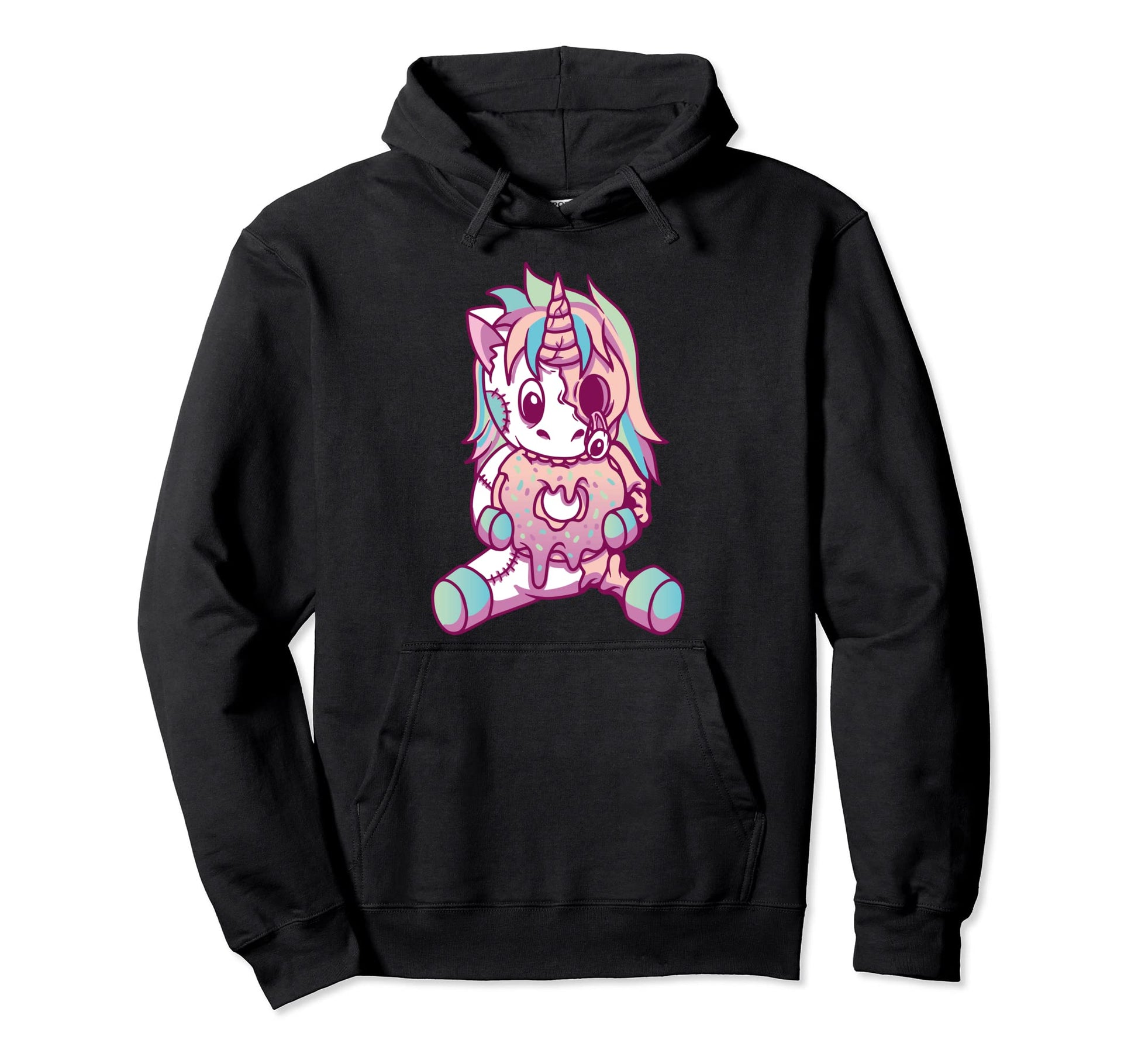 Anime Aesthetic Pastel Goth Donut Zombie Hoodie - Custom Art Print Unisex - T-Shirt, Sweatshirt, Hoodie