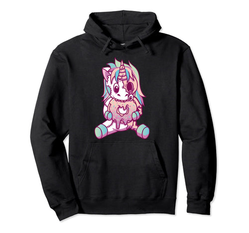 Anime Aesthetic Pastel Goth Donut Zombie Hoodie - Custom Art Print Unisex - T-Shirt, Sweatshirt, Hoodie
