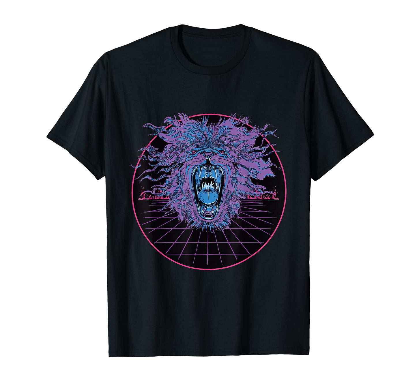 Lion Animal Vaporwave Aesthetic T-Shirt - Minimalist Print Men Women - T-Shirt, Sweatshirt, Hoodie