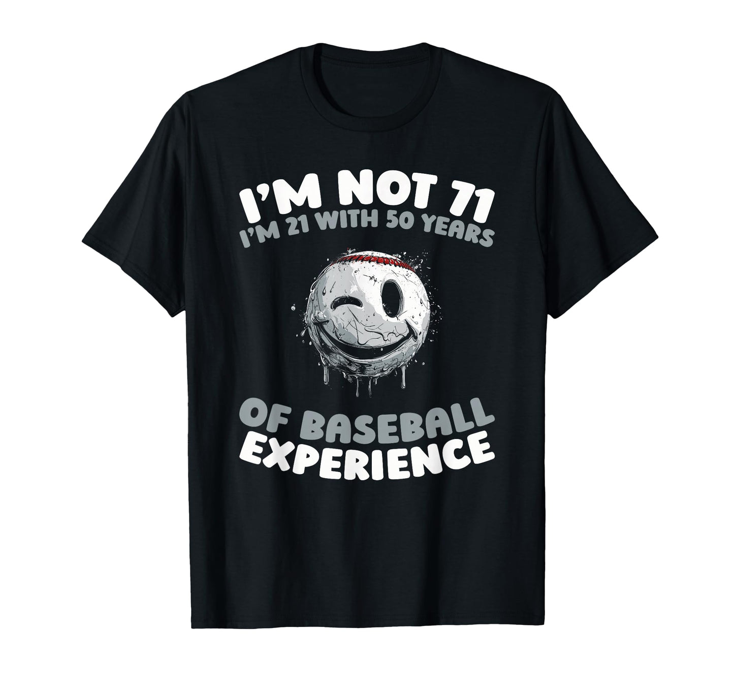 71 Years Old Baseballer Player Team T-Shirt - Aesthetic Graphic Unisex - T-Shirt, Sweatshirt, Hoodie