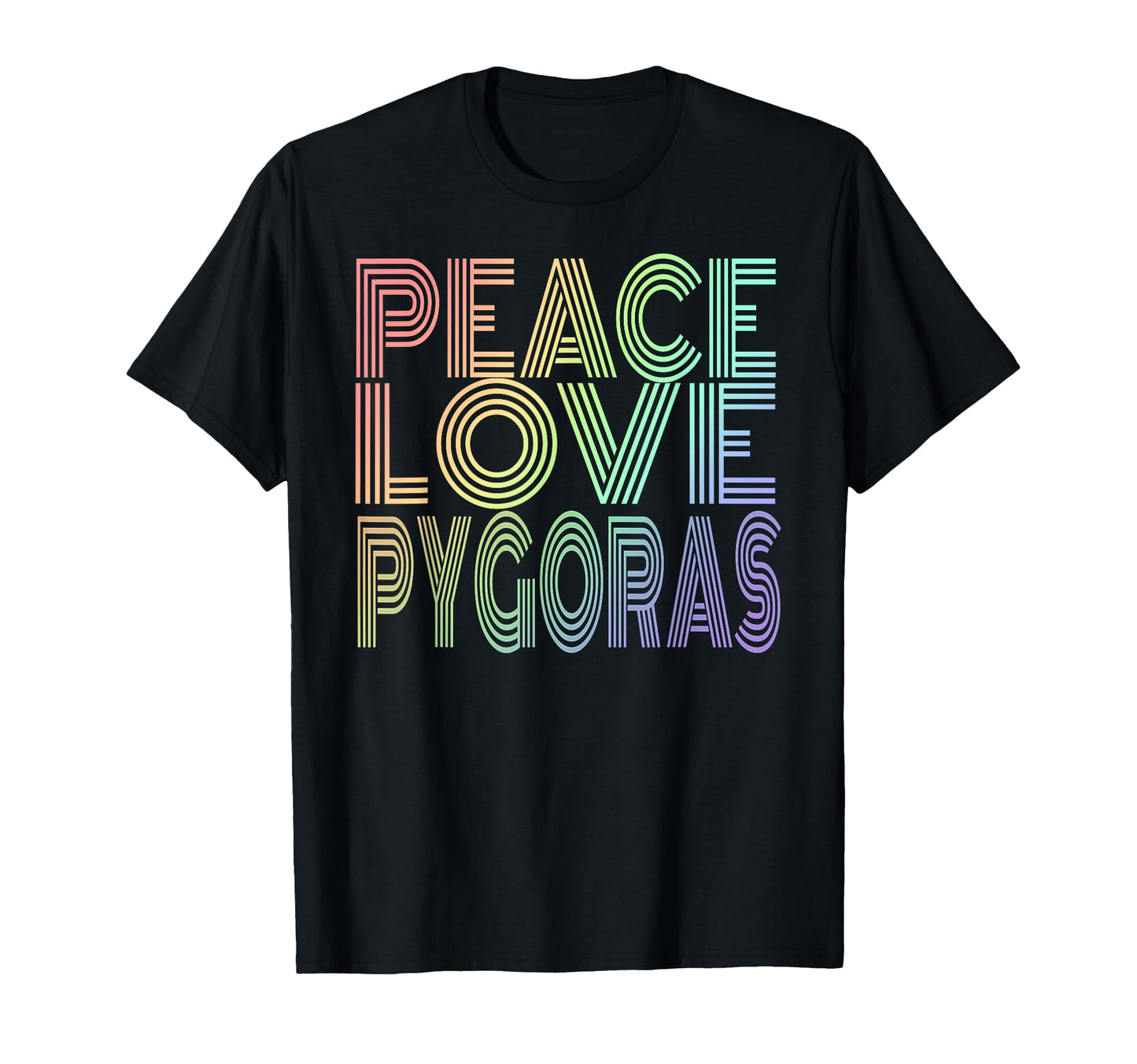 Peace Love Pygora Goat Rainbow Colors T-Shirt - Graphic Print Men Women - T-Shirt, Sweatshirt, Hoodie