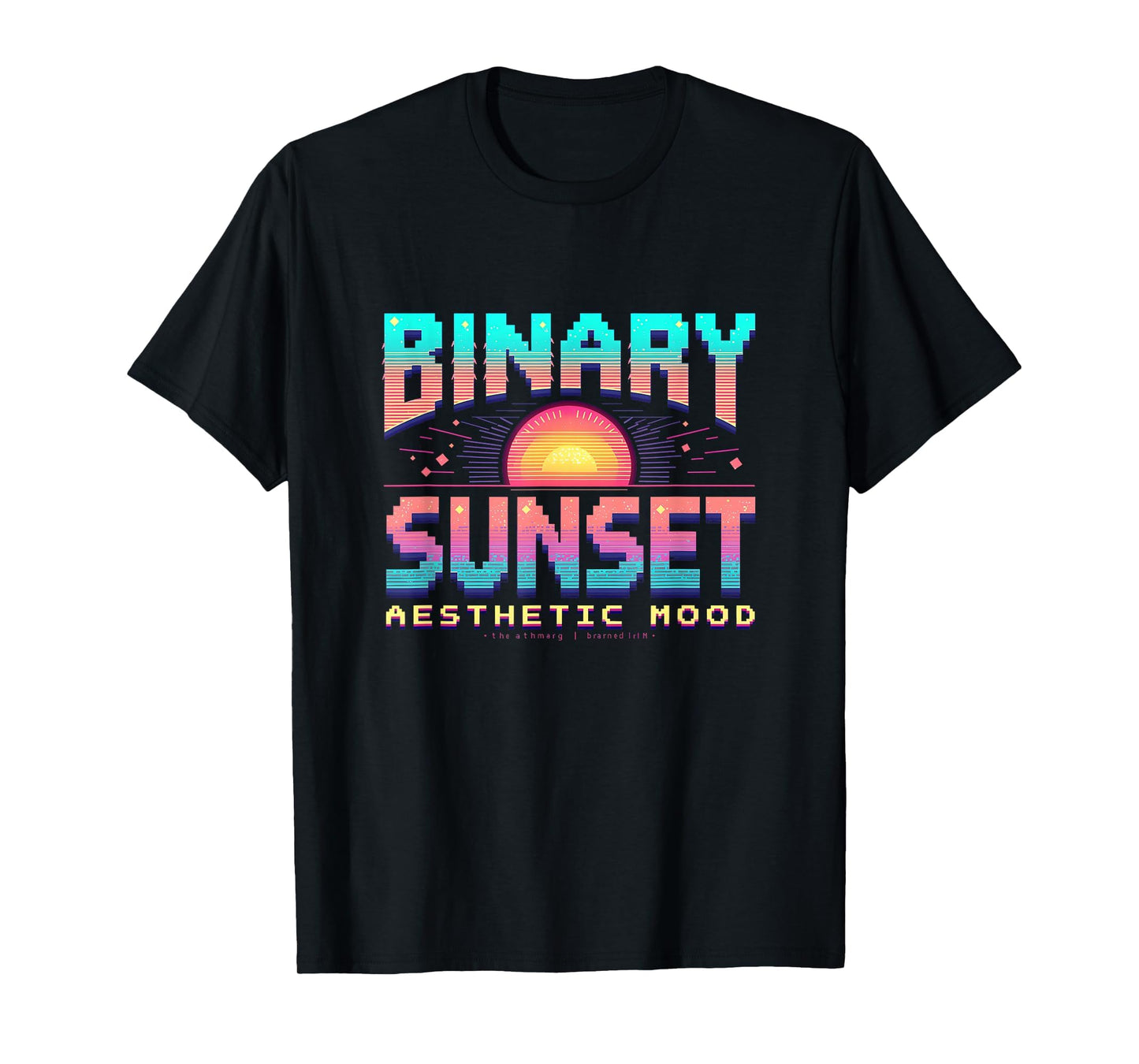 Binary Sunset Aesthetic Y2K T-Shirt - Casual Everyday Wear Unisex - T-Shirt, Sweatshirt, Hoodie