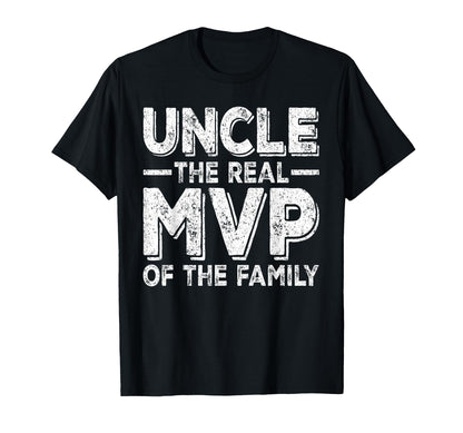Uncle Baseball Uncle Real Mvp Family T-Shirt - Custom Art Print for Adults - T-Shirt, Sweatshirt, Hoodie