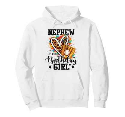 Nephew Birthday Baseball Colorful Matching Hoodie - Graphic Print Unisex - T-Shirt, Sweatshirt, Hoodie