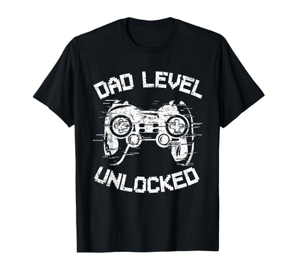 Dad Level Unlocked Gaming T-Shirt - Casual Everyday Wear for Adults - T-Shirt, Sweatshirt, Hoodie