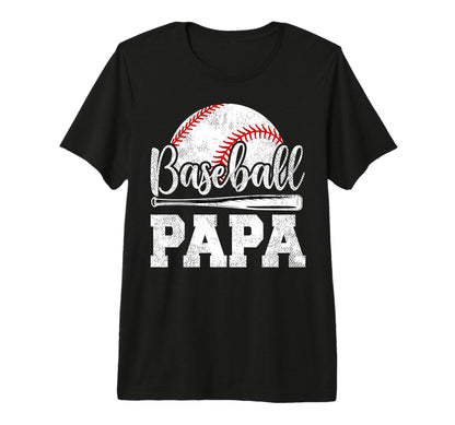 Baseball Papa Baseball Player Game T-Shirt - Minimalist Print Men Women - T-Shirt, Sweatshirt, Hoodie