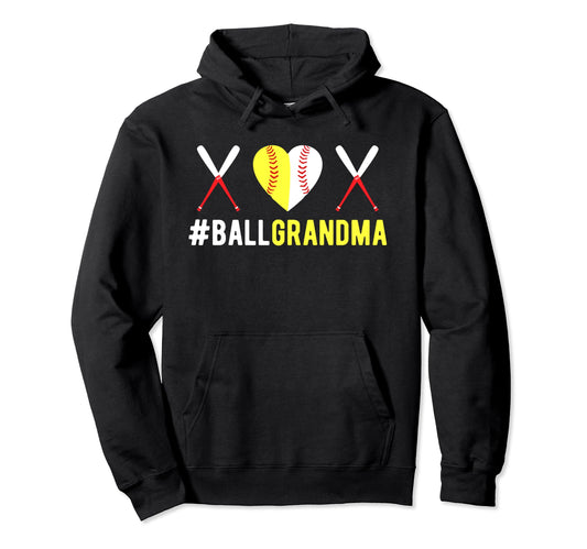 Ball Grandma Baseball Softball Proud Hoodie - Trendy Graphic for Adults - T-Shirt, Sweatshirt, Hoodie