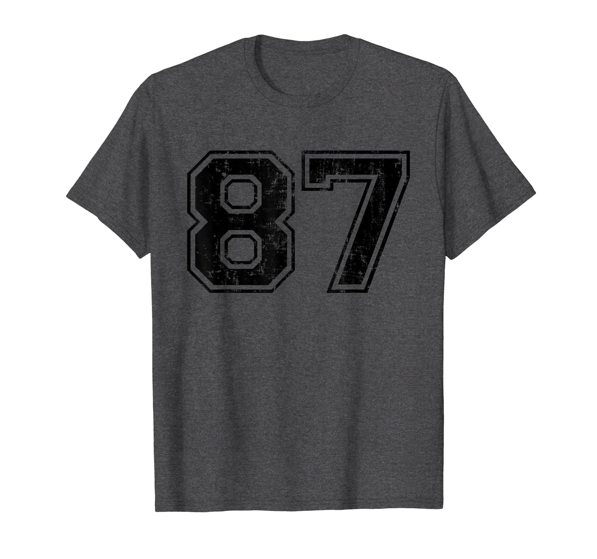 Number 87 Varsity Distressed Sport Team T-Shirt - Novelty Apparel Unisex - T-Shirt, Sweatshirt, Hoodie