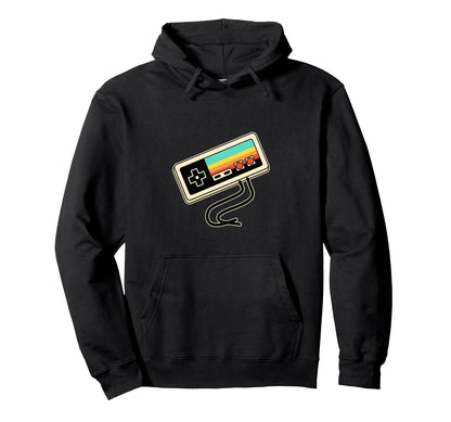 Gaming Controller Rainbow 80S 90S Hoodie - Casual Everyday Wear for Adults - T-Shirt, Sweatshirt, Hoodie
