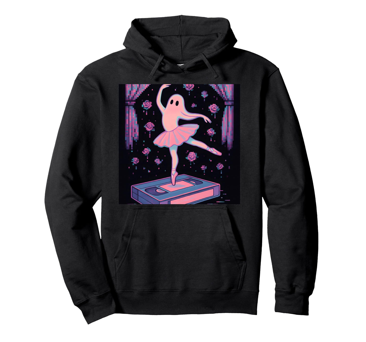 Vaporwave Ghost Ballerina Goth Hoodie - Minimalist Print Unisex - T-Shirt, Sweatshirt, Hoodie