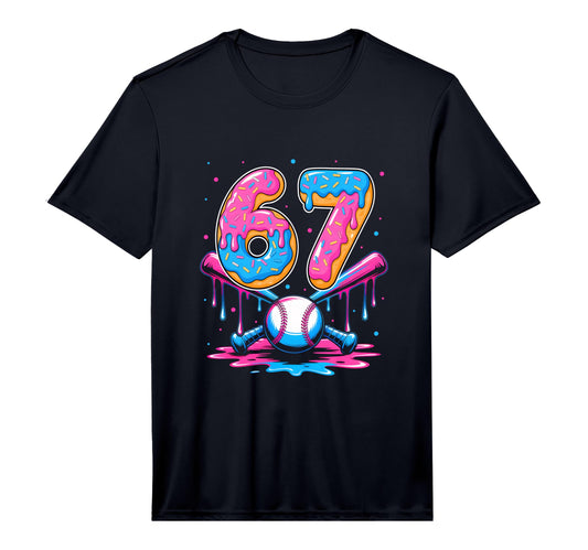 Baseball Drip Number 67 Player 67Th T-Shirt - Graphic Print Unisex - T-Shirt, Sweatshirt, Hoodie