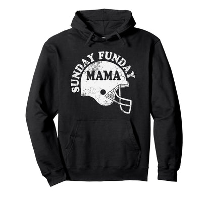 Sunday Funday Mama Football Helmet Game Hoodie - Unique Graphic for Adults - T-Shirt, Sweatshirt, Hoodie