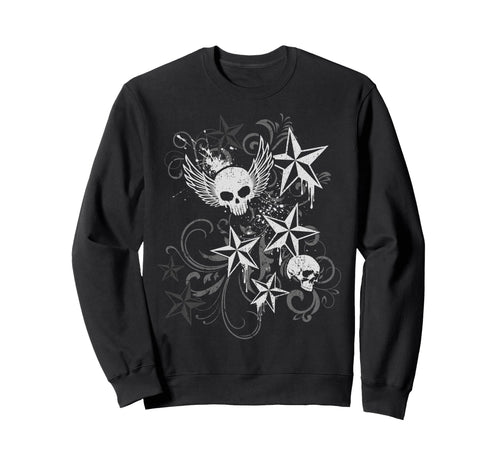 Y2K Grunge Skull Wings 2000S 90S Emo Sweatshirt - Trendy Graphic Unisex - T-Shirt, Sweatshirt, Hoodie
