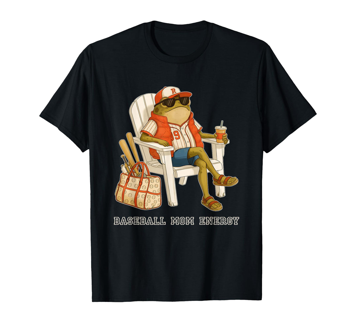 Baseball Mom Energy Frog Baseball Mom T-Shirt - Unique Graphic Unisex - T-Shirt, Sweatshirt, Hoodie