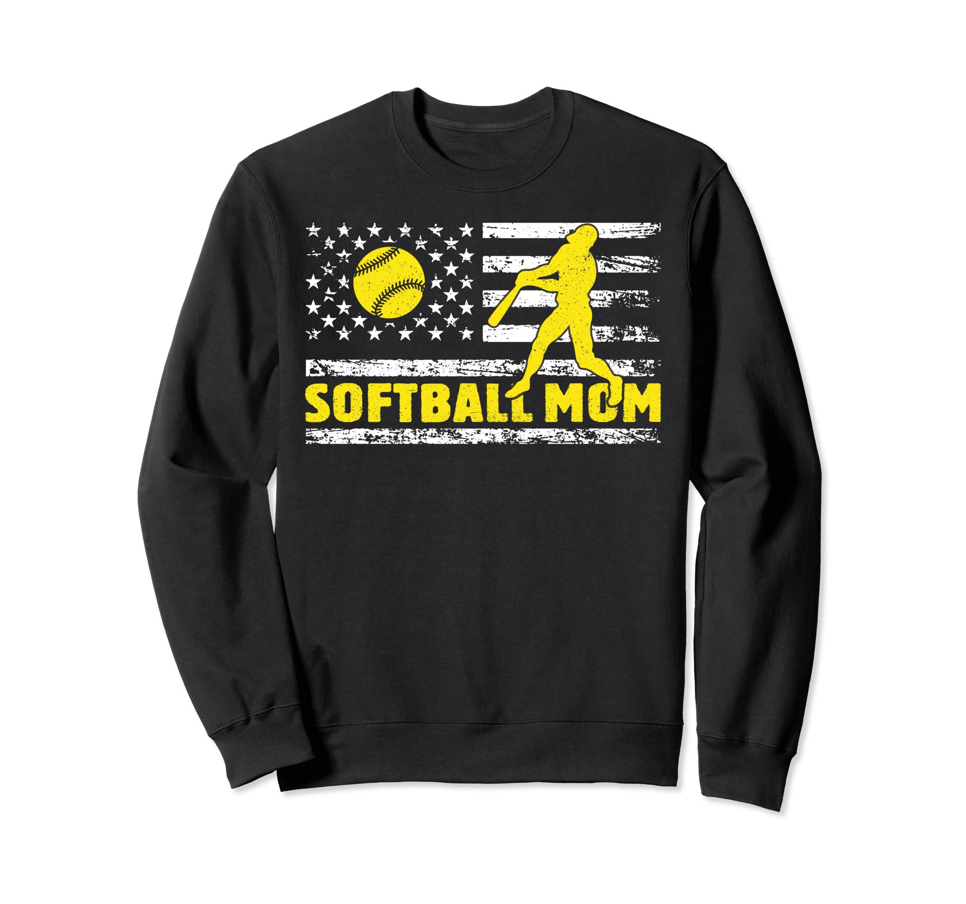 Softball Mom Usa Flag Game Day Sweatshirt - Minimalist Print for Adults - T-Shirt, Sweatshirt, Hoodie