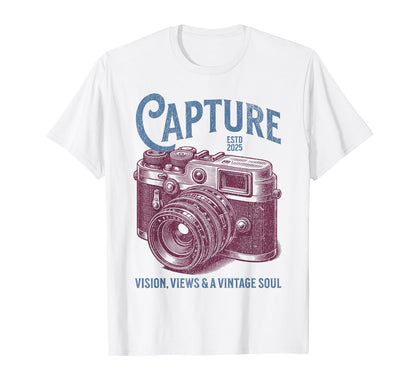 Capture Vision Views Camera Mens T-Shirt - Aesthetic Graphic for Adults - T-Shirt, Sweatshirt, Hoodie