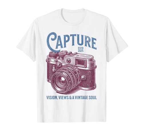 Capture Vision Views Camera Mens T-Shirt - Aesthetic Graphic for Adults - T-Shirt, Sweatshirt, Hoodie