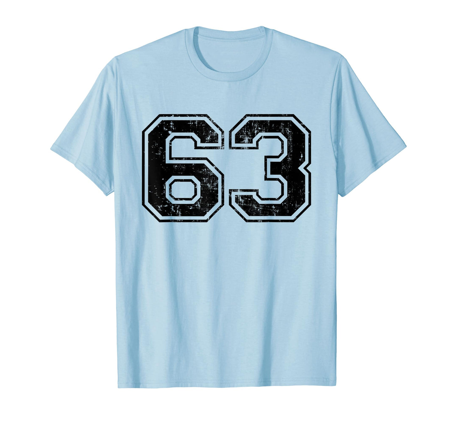 Number 63 Varsity Distressed T-Shirt - Casual Everyday Wear Men Women - T-Shirt, Sweatshirt, Hoodie