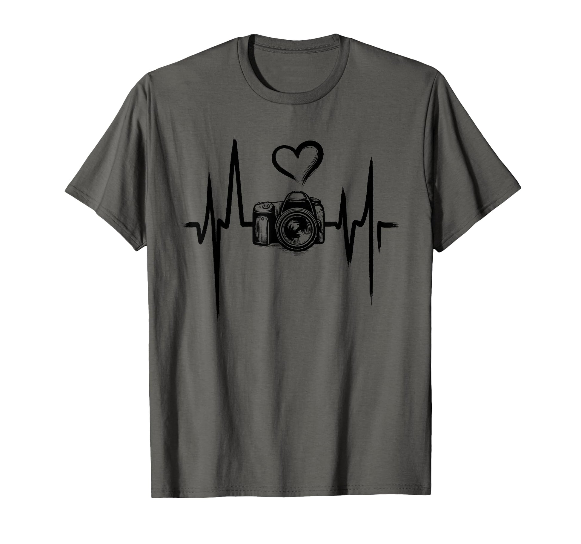 Camera Heartbeat Photography Lover T-Shirt - Fun Novelty Design Men Women - T-Shirt, Sweatshirt, Hoodie