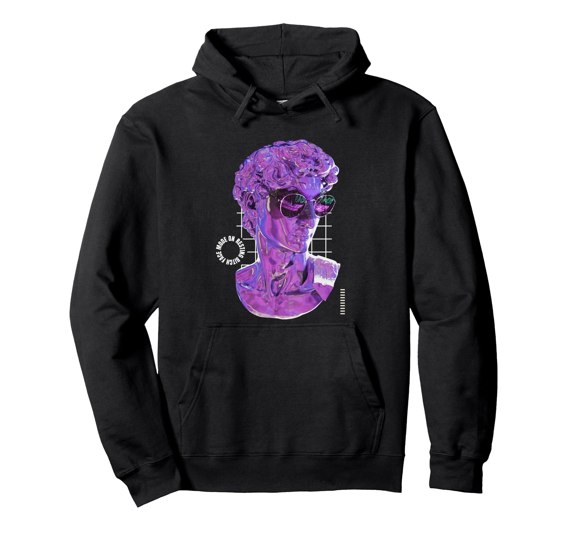 Aesthetic Vaporwave Abstract David Hoodie - Custom Art Print for Adults - T-Shirt, Sweatshirt, Hoodie