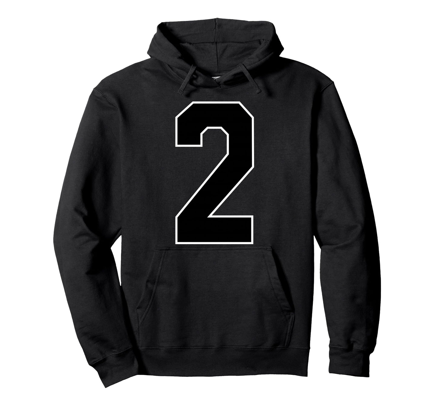 White Black Sports Team Number 2 Hoodie - Unique Graphic for Adults - T-Shirt, Sweatshirt, Hoodie