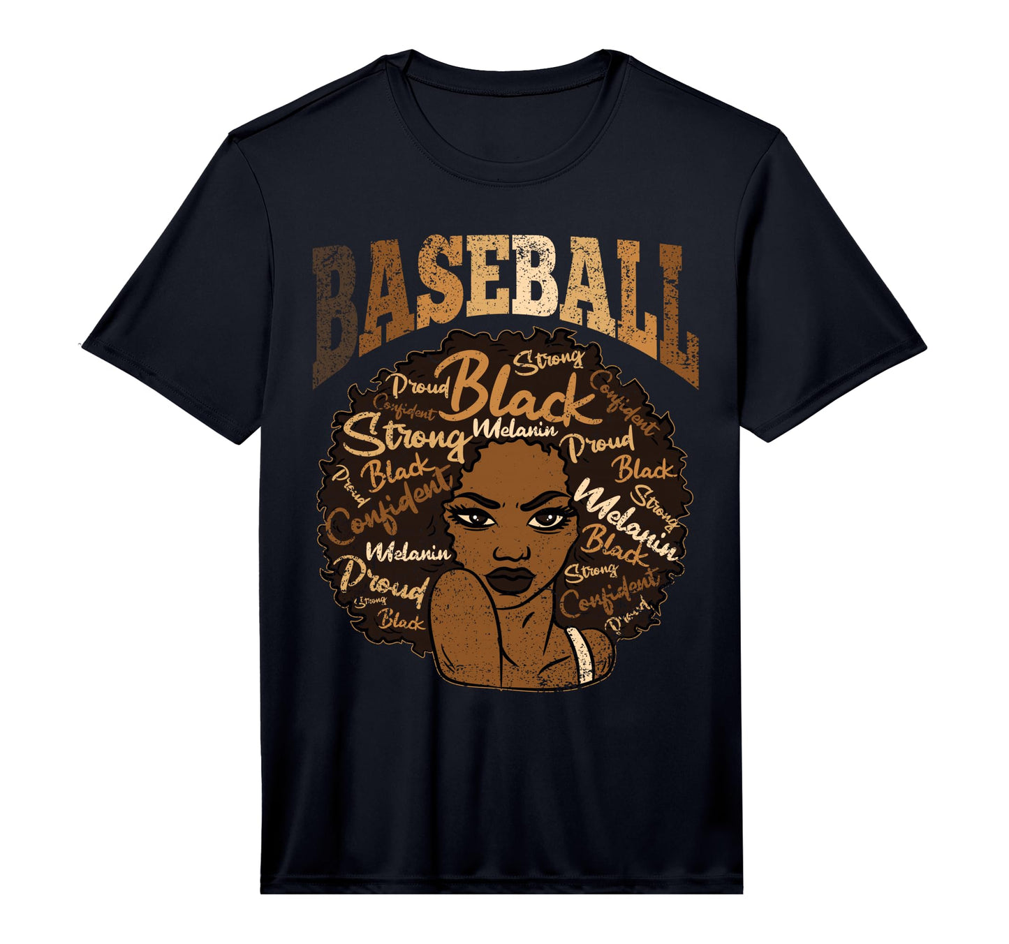 Baseball Black Afro Black History T-Shirt - Minimalist Print Men Women - T-Shirt, Sweatshirt, Hoodie