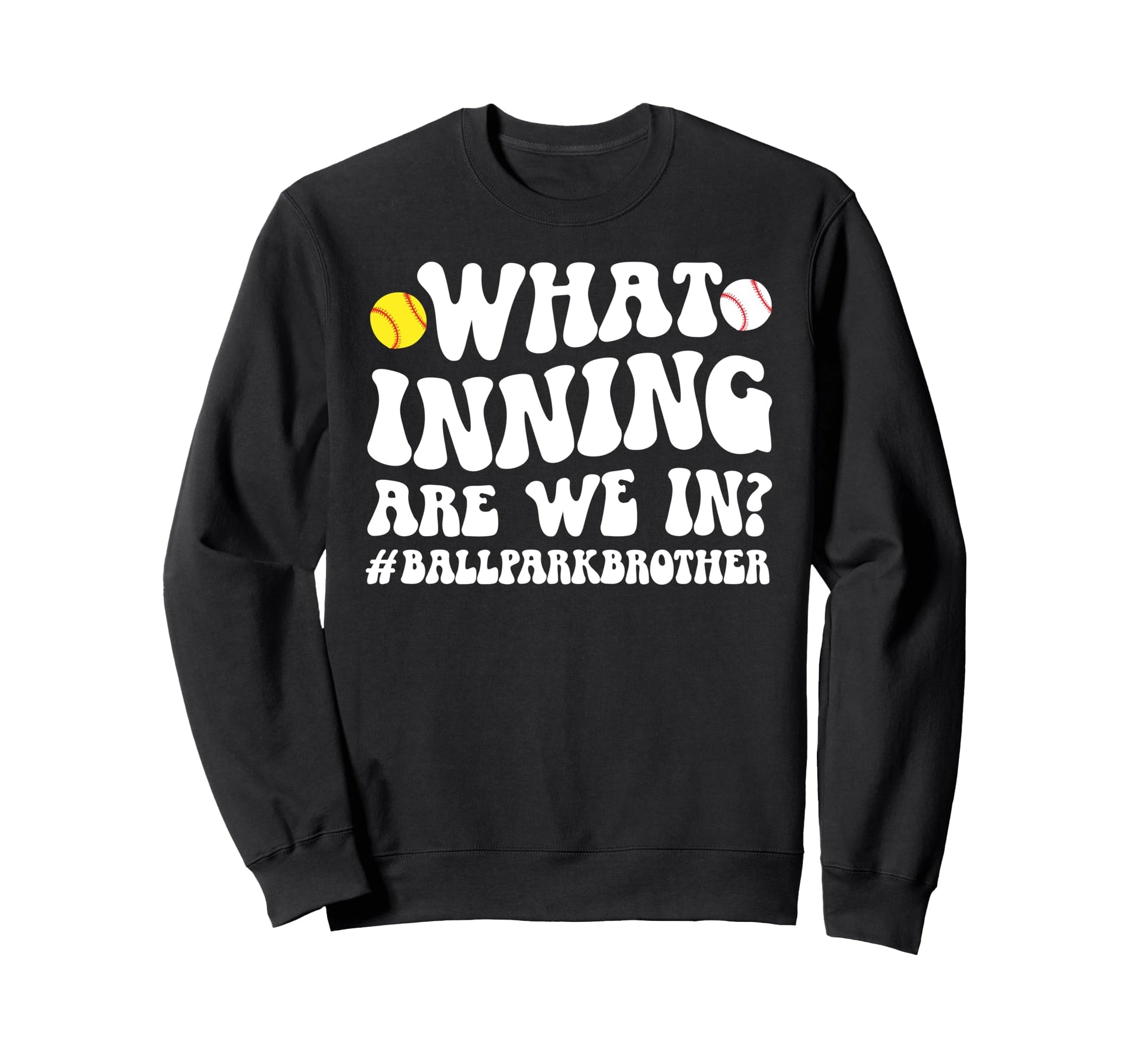 Ballpark Brother Groovy Softball Sweatshirt - Unique Graphic for Adults - T-Shirt, Sweatshirt, Hoodie