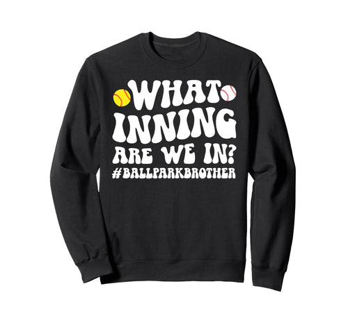 Ballpark Brother Groovy Softball Sweatshirt - Unique Graphic for Adults - T-Shirt, Sweatshirt, Hoodie