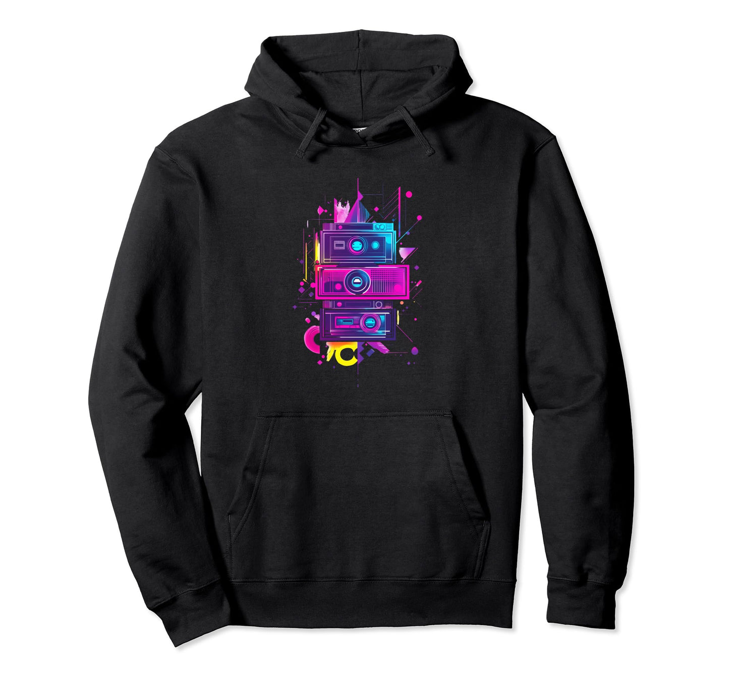 Colorful Camera Art Technology Hoodie - Novelty Apparel for Adults - T-Shirt, Sweatshirt, Hoodie