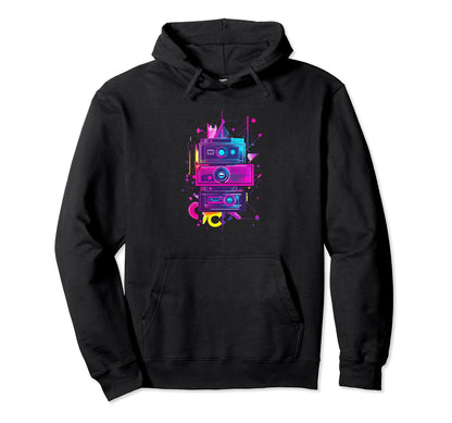 Colorful Camera Art Technology Hoodie - Novelty Apparel for Adults - T-Shirt, Sweatshirt, Hoodie
