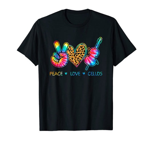 Peace Love Cellos Tie Dye T-Shirt - Trendy Graphic for Adults - T-Shirt, Sweatshirt, Hoodie