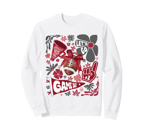 Red Black Cheerleader Game Day Sweatshirt - Casual Everyday Wear Men Women - T-Shirt, Sweatshirt, Hoodie