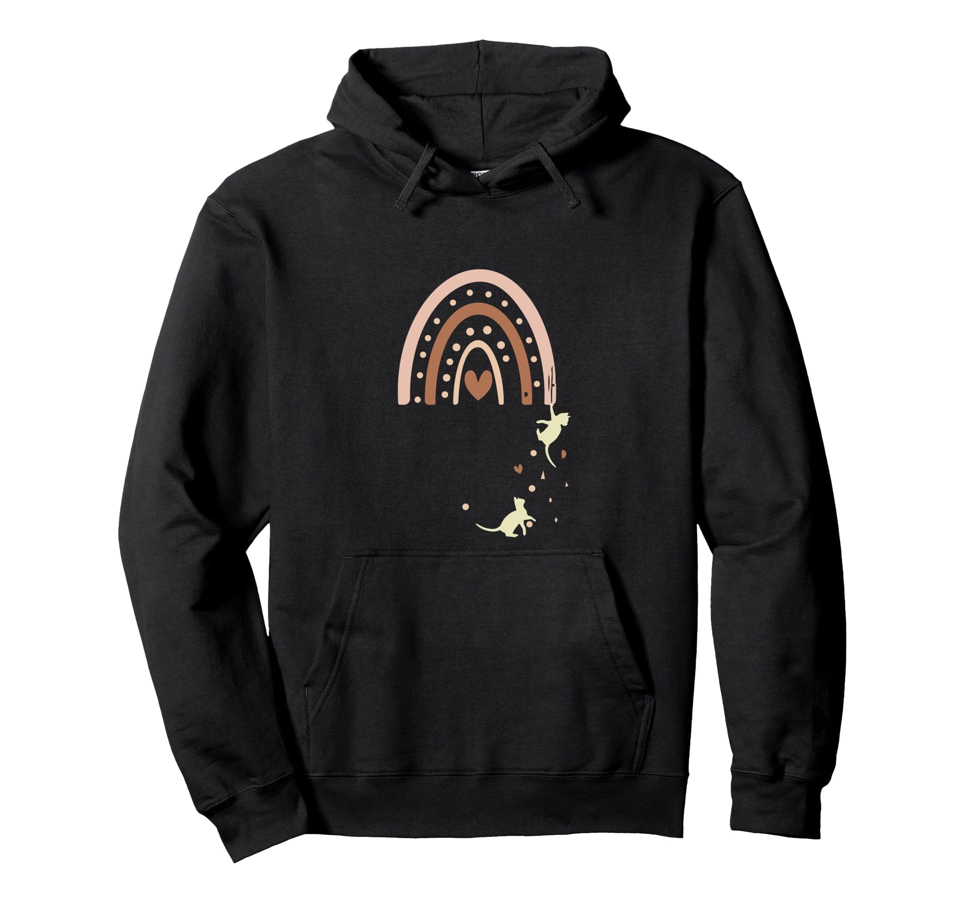 Cat Boho Rainbow Playful Kittens Hoodie - Custom Art Print Unisex - T-Shirt, Sweatshirt, Hoodie