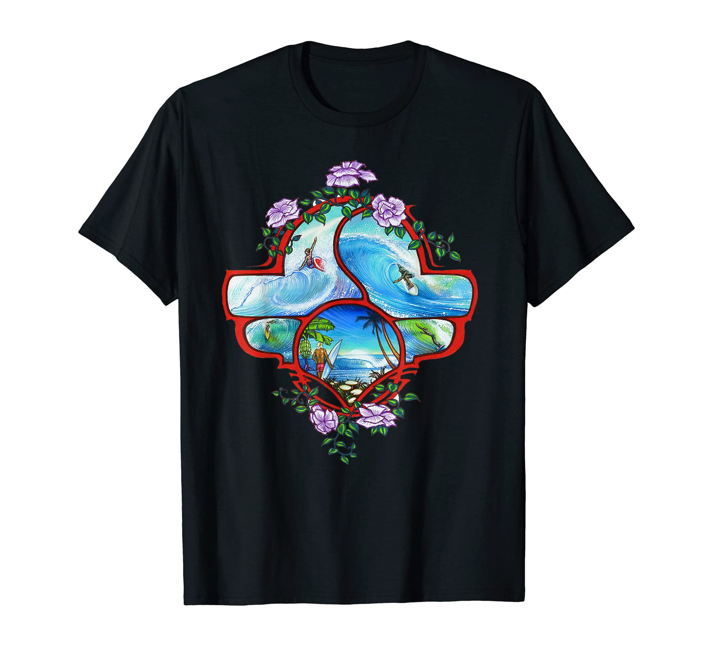 Surfing Surfer Throwback 70S Surf T-Shirt - Unique Graphic for Adults - T-Shirt, Sweatshirt, Hoodie