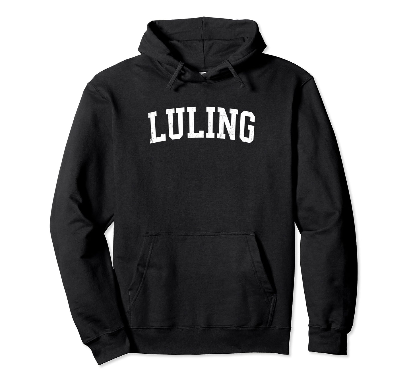 Luling La Distressed White Varsity Hoodie - Novelty Apparel Men Women - T-Shirt, Sweatshirt, Hoodie
