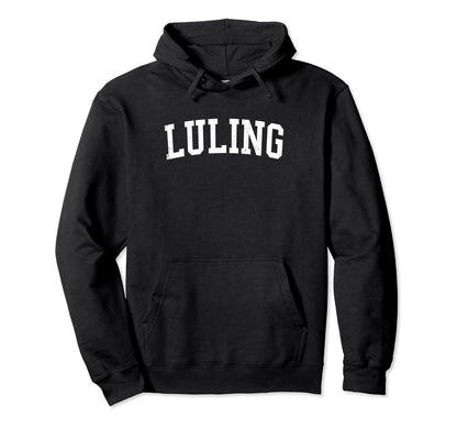 Luling La Distressed White Varsity Hoodie - Novelty Apparel Men Women - T-Shirt, Sweatshirt, Hoodie