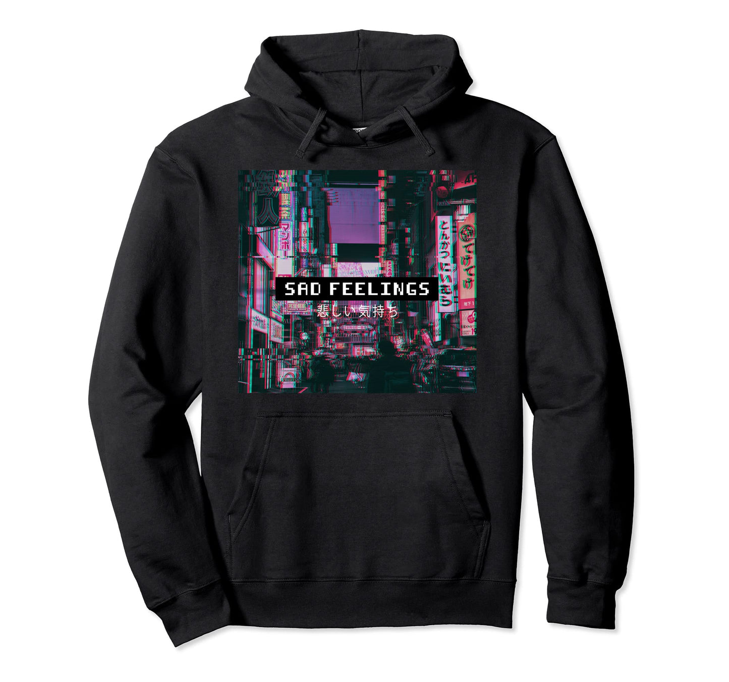Sad Feelings Vaporwave Aesthetic Hoodie - Minimalist Print for Adults - T-Shirt, Sweatshirt, Hoodie