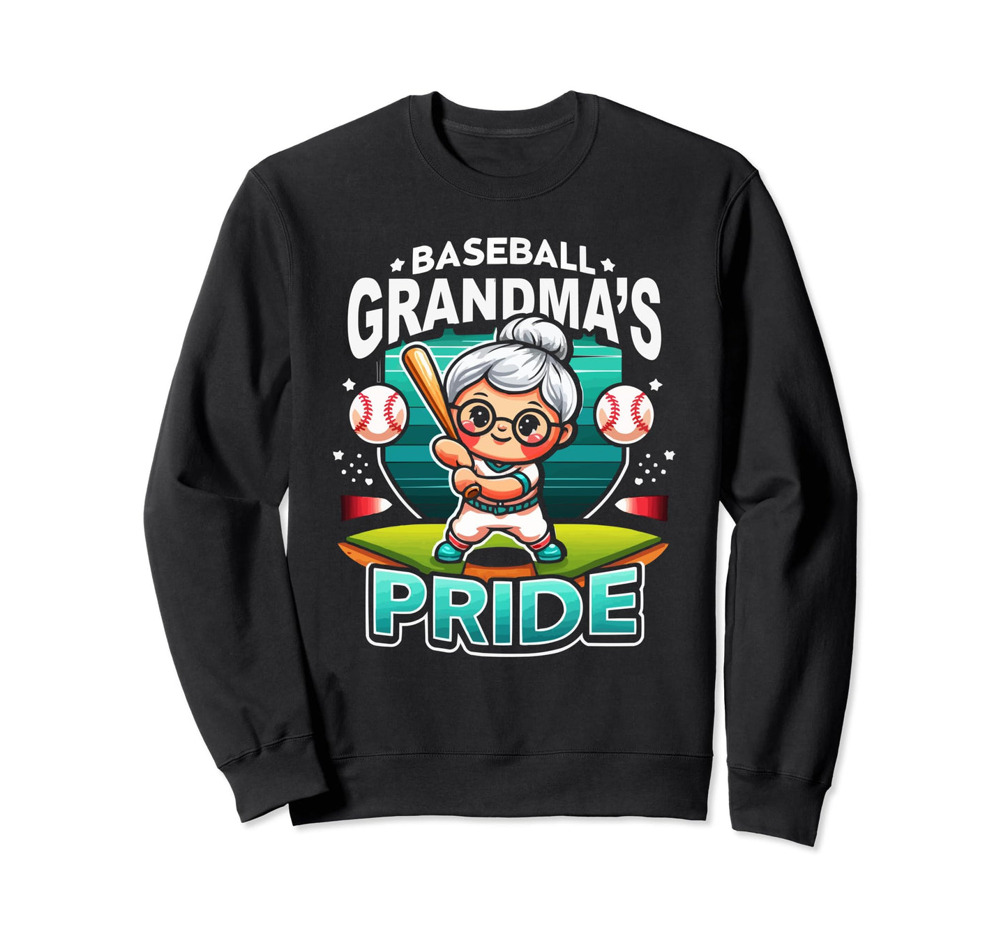 Baseball Grandma Grandmother Granny Sweatshirt - Aesthetic Graphic Unisex - T-Shirt, Sweatshirt, Hoodie