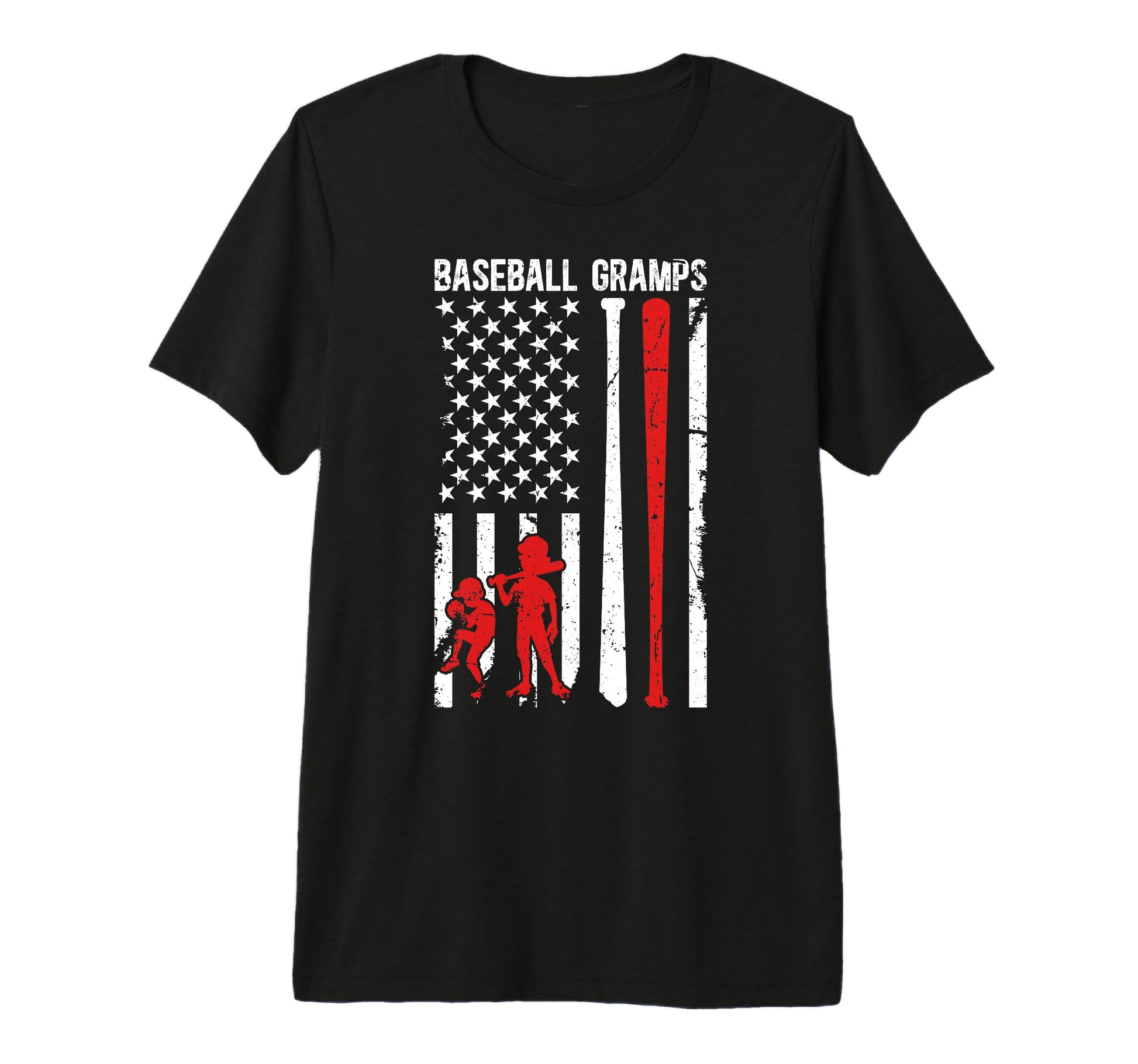 Mens Baseball Gramps Grandpa Us Flag T-Shirt - Minimalist Print Men Women - T-Shirt, Sweatshirt, Hoodie