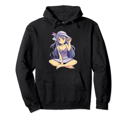 Anime Wearing Dress Japanese Anime Art Hoodie - Unique Graphic for Adults - T-Shirt, Sweatshirt, Hoodie