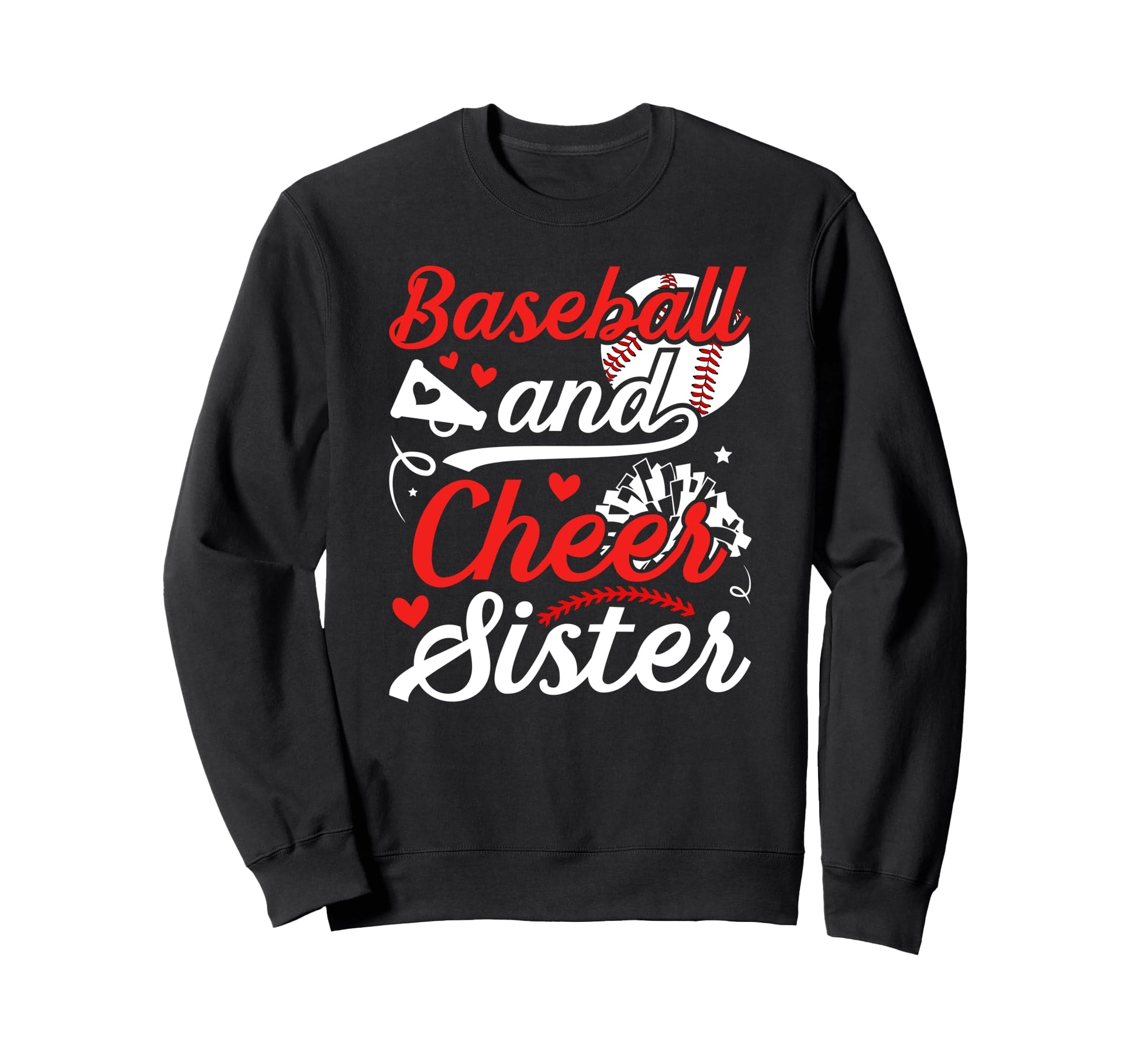 Baseball And Cheer Sister Baseball Sweatshirt - Minimalist Print Unisex - T-Shirt, Sweatshirt, Hoodie