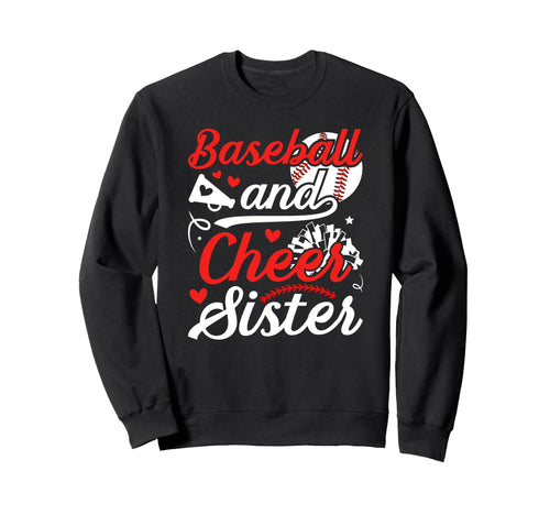Baseball And Cheer Sister Baseball Sweatshirt - Minimalist Print Unisex - T-Shirt, Sweatshirt, Hoodie