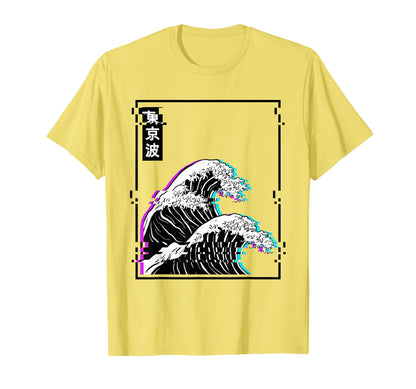 Japanese Wave Glitch Pastel Goth Art T-Shirt - Unique Graphic for Adults - T-Shirt, Sweatshirt, Hoodie